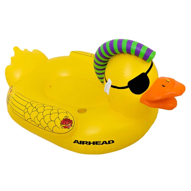 airhead-punk-duck-flotteur-piscine-canard-g-ant-jaune-porte-gobelet image 1
