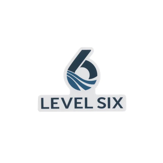 level-six-logo-autocollant-vinyle-tanche-mat-7-6-cm image 1