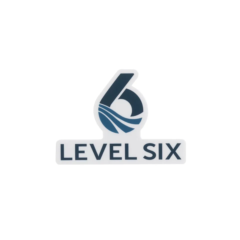 level-six-logo-autocollant-vinyle-tanche-mat-7-6-cm image 1