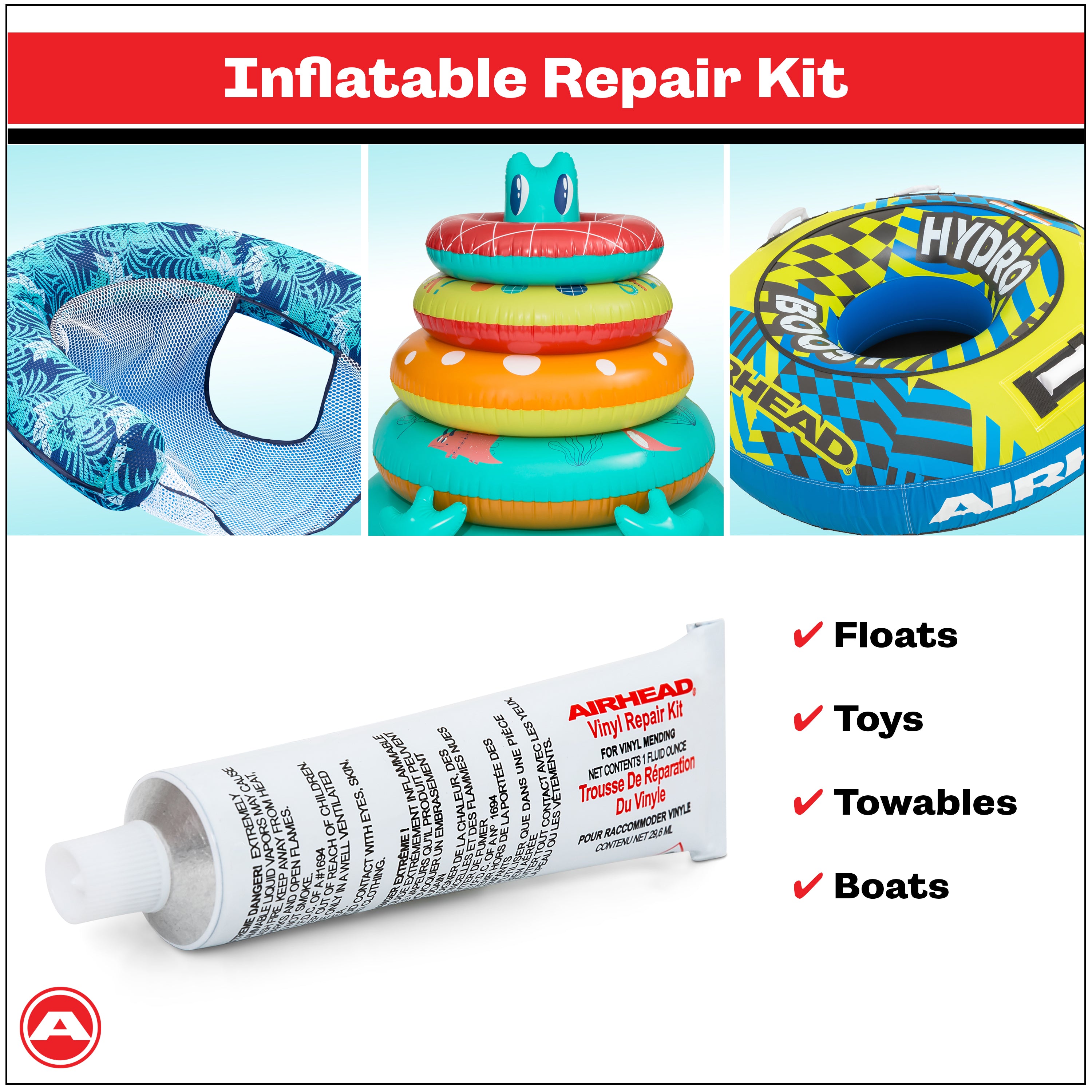 airhead-towable-parts-vinyl-repair-kit-rustines-gonflable-4-patchs image 4