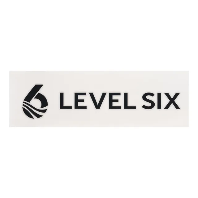 level-six-logo-transfer-sticker-kayak-noir-mat-24-cm image 1