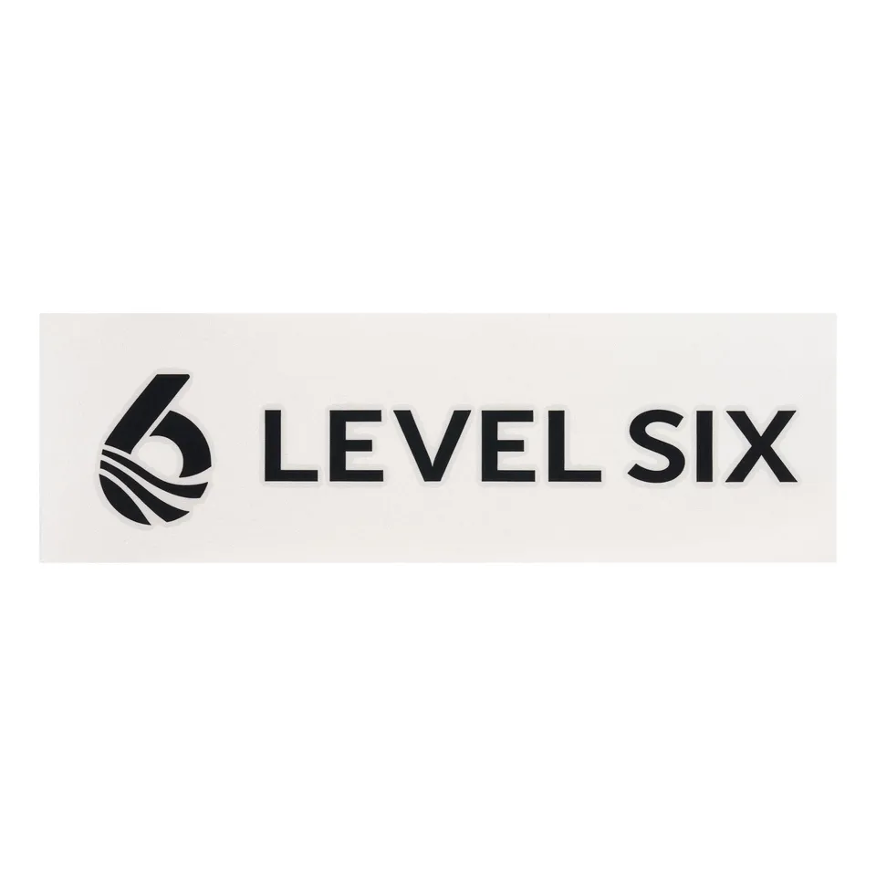 level-six-logo-transfer-sticker-kayak-noir-mat-24-cm image 1