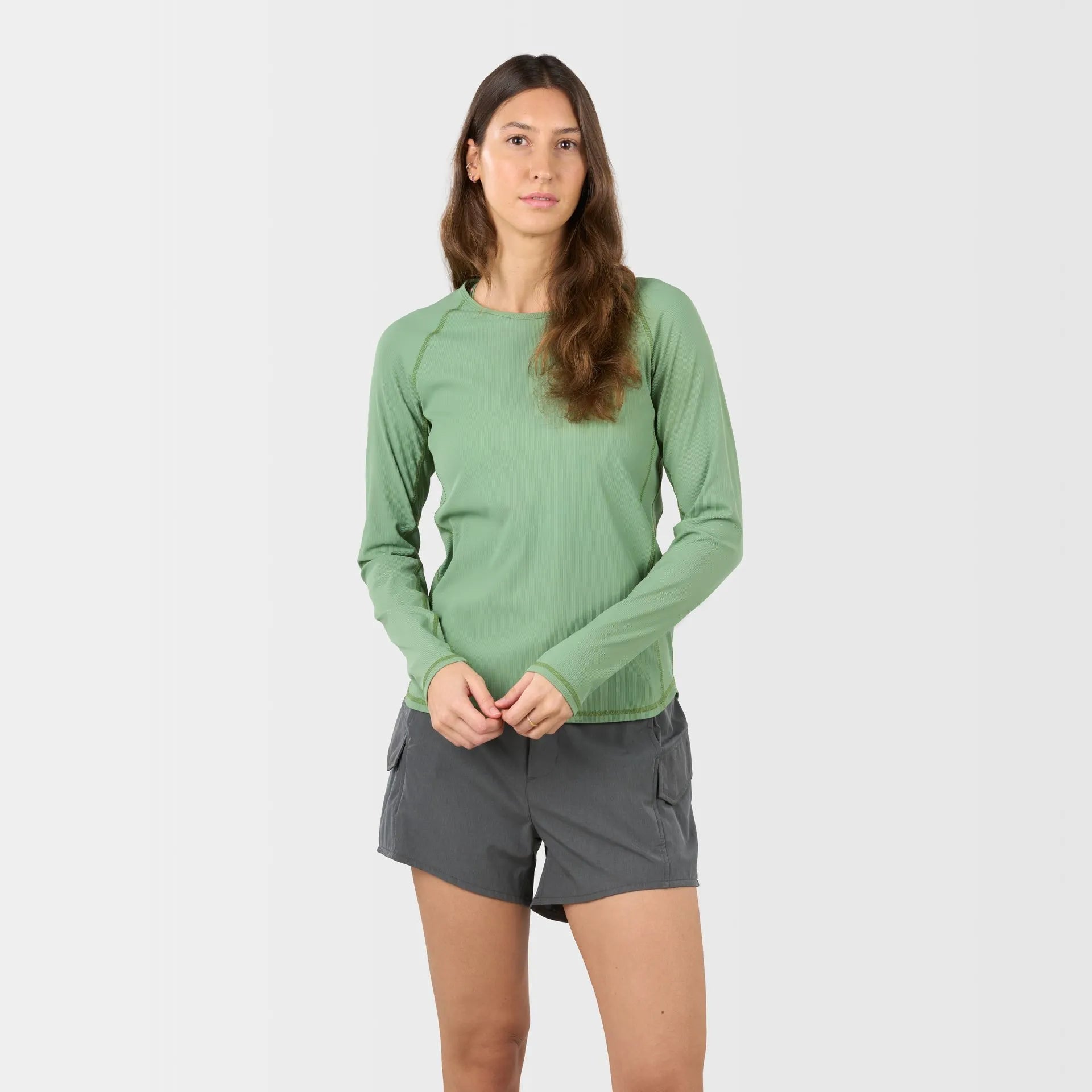 level-6-athena-t-shirt-anti-uv-femme-manches-longues-vert image 2