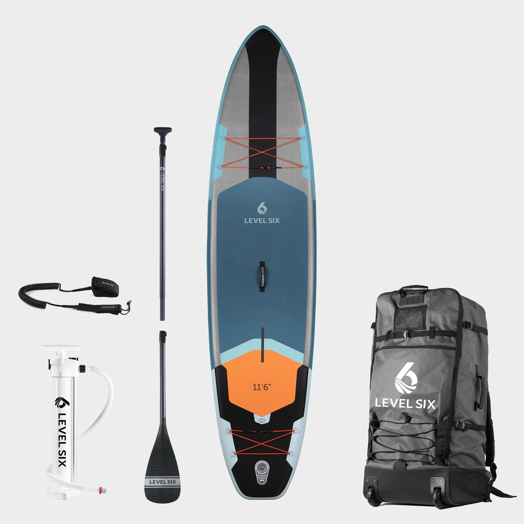 level-6-eleven-six-pack-sup-gonflable-carbone-tangerine image 2