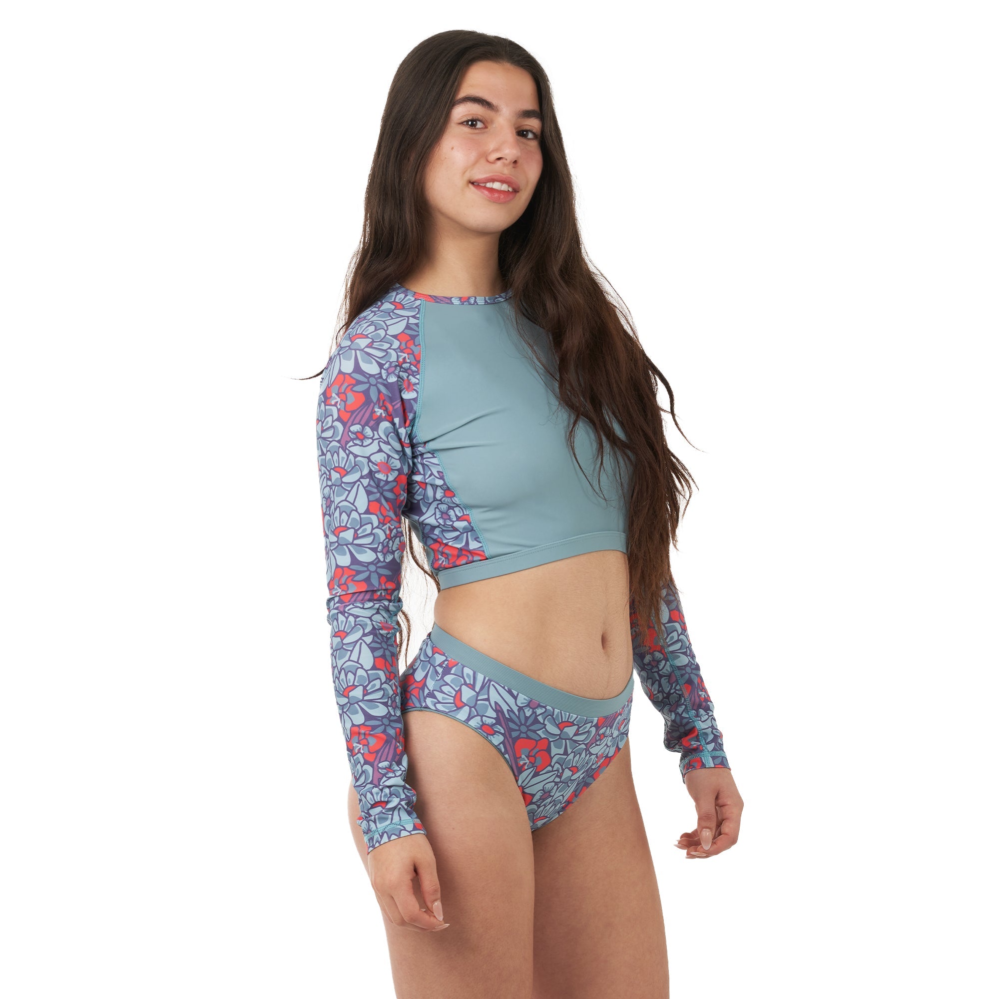 level-6-sitka-lycra-femme-floral-blue-cropped-upf-50-recycl image 2