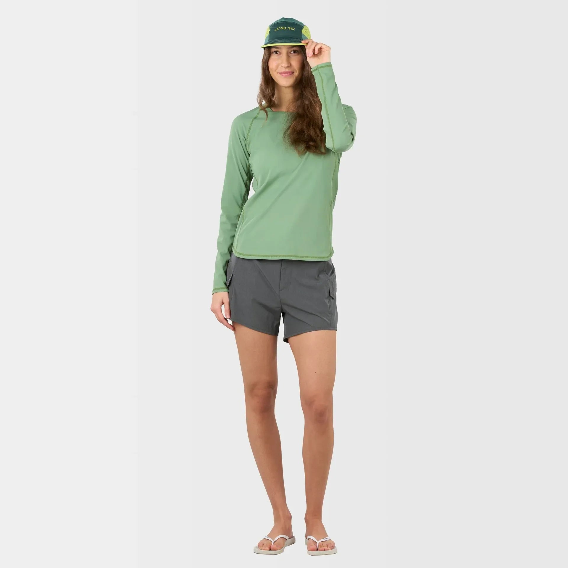 level-6-athena-t-shirt-anti-uv-femme-manches-longues-vert image 5