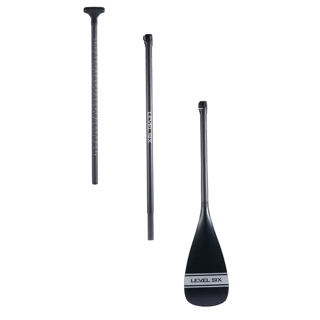 level-6-pagaie-sup-carbone-3-parties-p-le-fibre-argent image 1