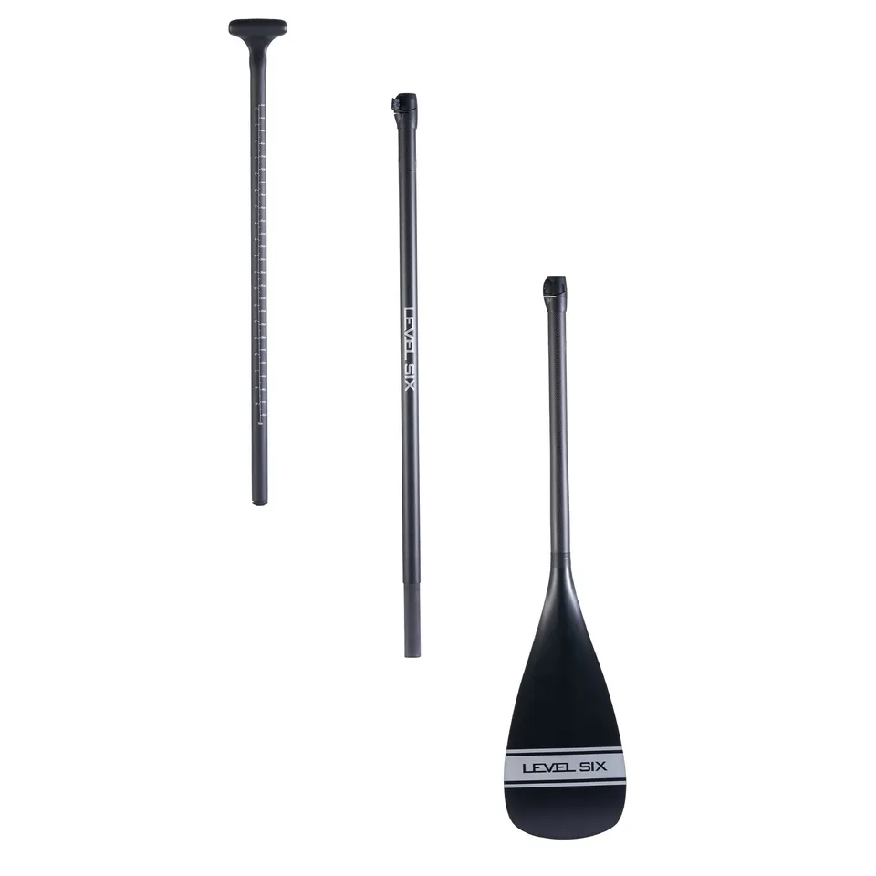 level-6-pagaie-sup-carbone-3-parties-p-le-fibre-argent image 1
