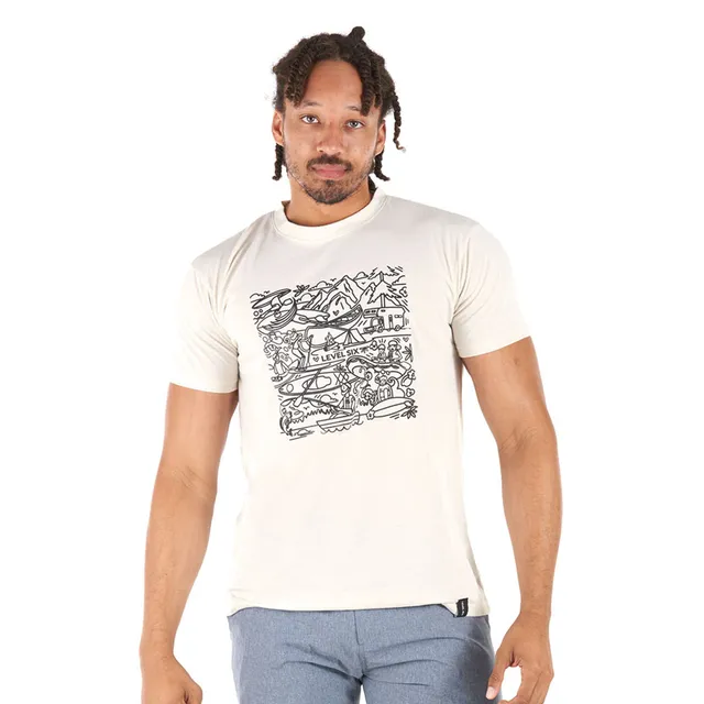 level-6-graffiti-tee-shirt-homme-blanc-coton-bio image 1