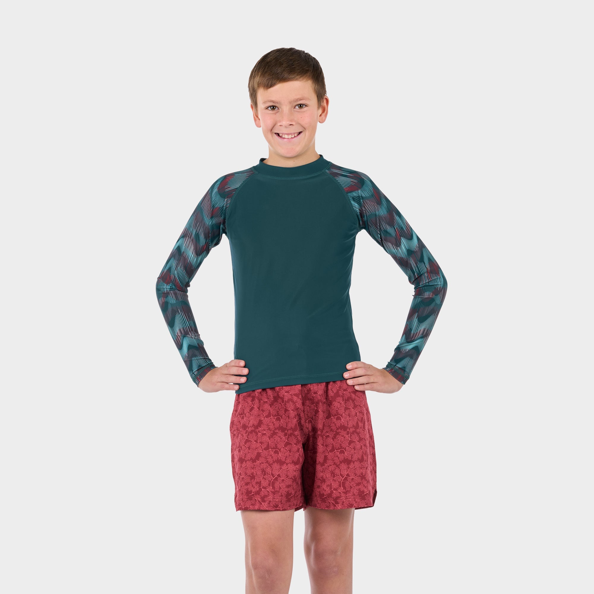 level-6-slater-t-shirt-anti-uv-enfant-10y-deep-teal-upf-50 image 5