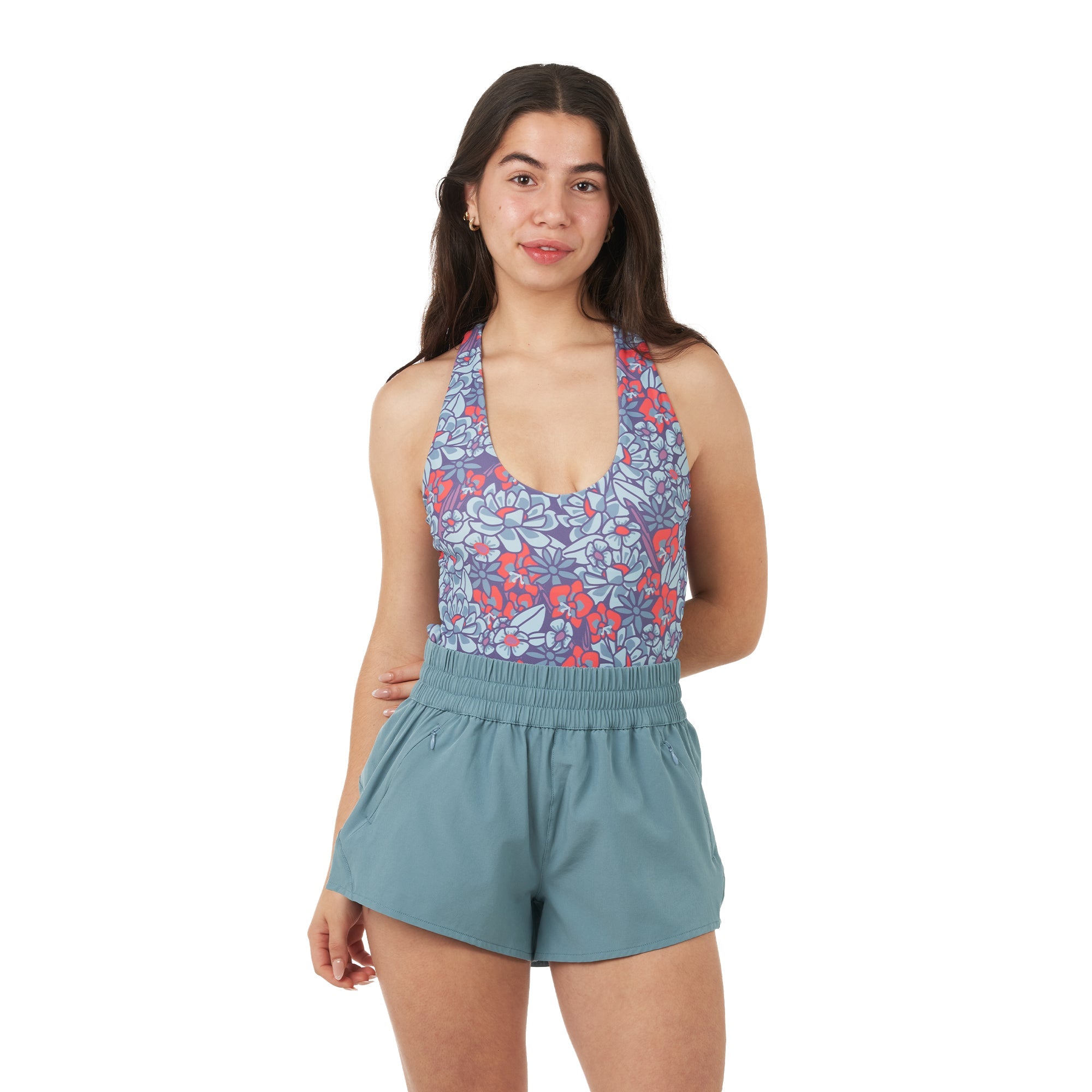level-6-pearl-one-piece-maillot-une-pi-ce-floral-blue-anti-uv image 2