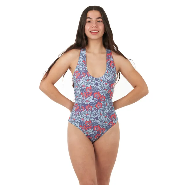 level-6-pearl-one-piece-maillot-une-pi-ce-floral-blue-anti-uv image 1